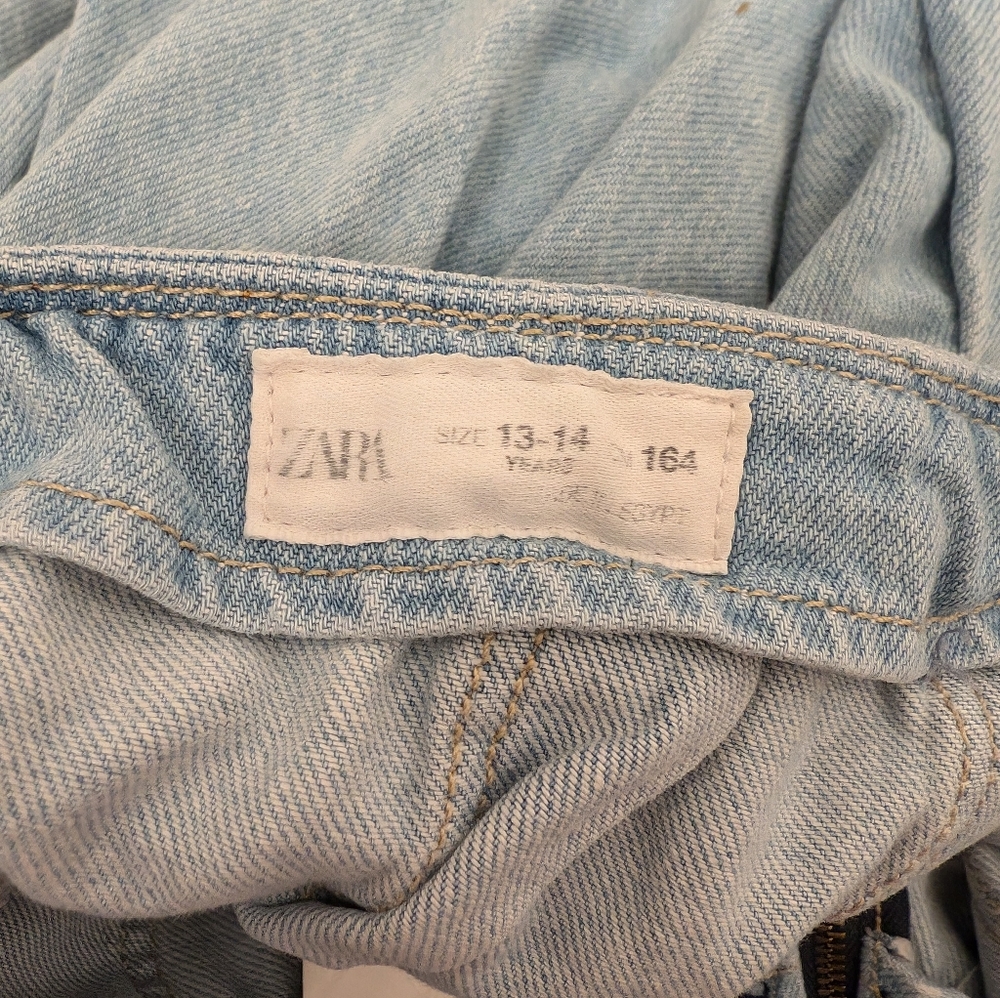 Zara Mini Pleated Blue Denim Jeans Skirt - Picture 4 of 7